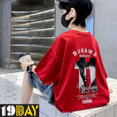 Cozy Crimson Comfortable Kids Oversized Tees in Red